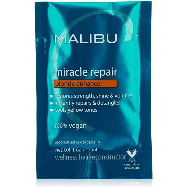 Malibu C Miracle Repair Hair Reconstructor  Blonde Enhancer (1 Packet) - Nourishing Hair Repair Treatment for Damaged Blonde Strands - Relieves Hair D