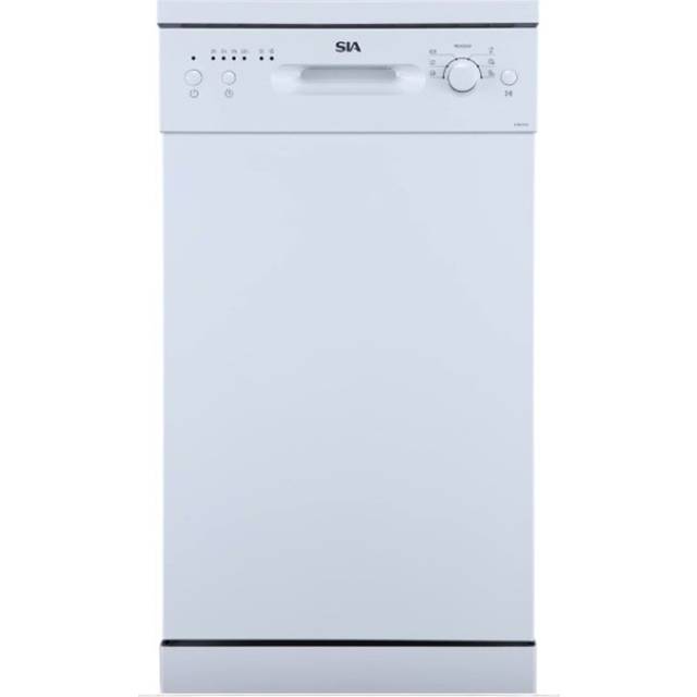 45cm White Freestanding Dishwasher, 9 Places - SIA SFSD45W