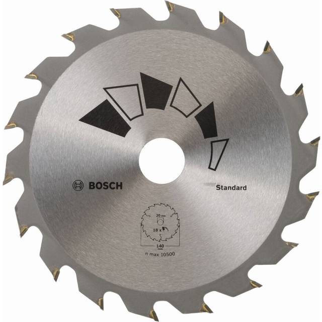 Bosch 2609256 B54 Standard Carbide Circular Saw Blade with 18 Teeth â 140 mm in Diameter â 20 mm Bore (12.75/10 mm