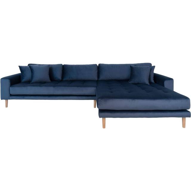 Lido soffa ,schäslong höger velour mörkblå.