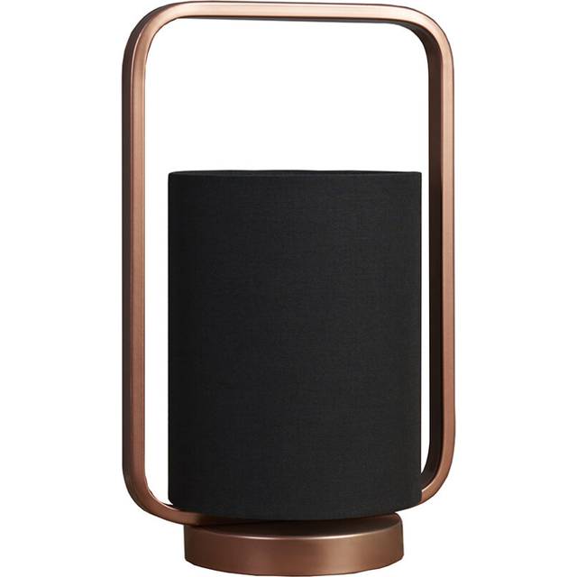Minisun - Metal Table Lamp with Fabric Drum Lampshade + led 4W Bulb - Copper