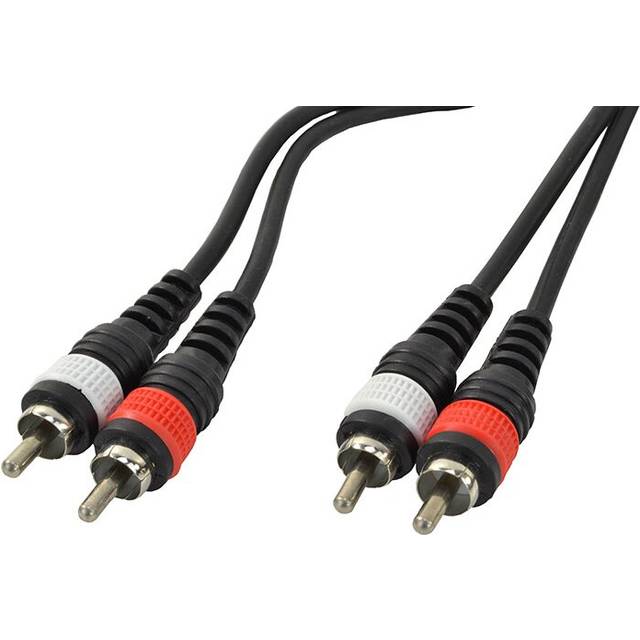 2 x RCA to 2 x RCA Phono Audio Leads - 0.5m High-Quality Stereo Cables