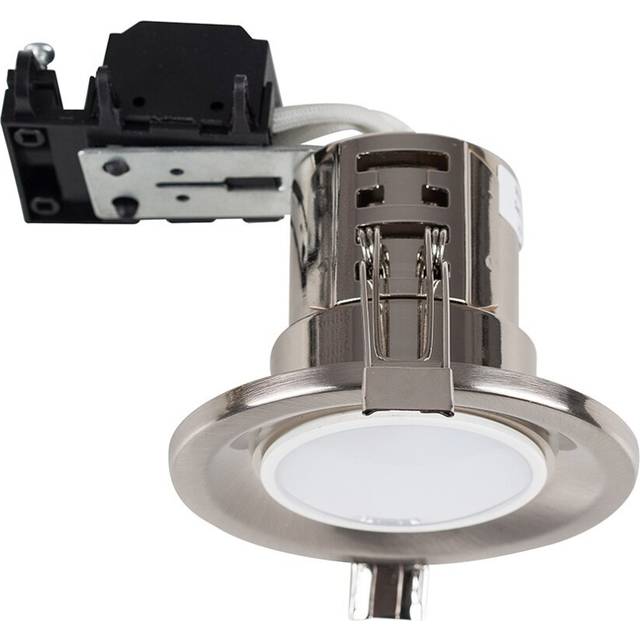 Minisun - Downlight Fire Rated Brushed Chrome Ceiling Light Fitting 30 Pack