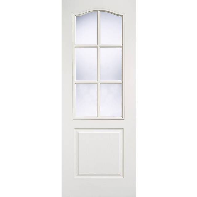 LPD Textured Classical 1P 6L Glazed Internal Door 1981 x 686mm Primed White Composite