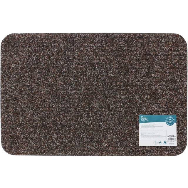 Delta Ribbed Lightweight Indoor Entrance Door Mat, Brown, 40 x 60 cm