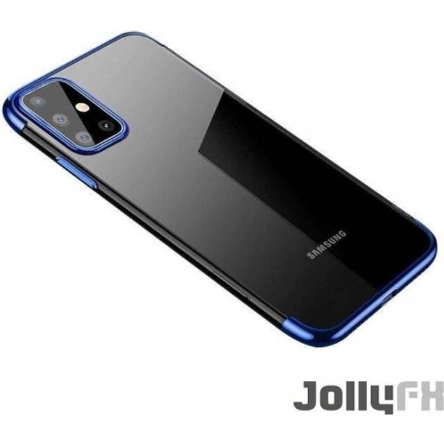 Clear TPU Gel Electroplating frame Mobilskal Samsung Galaxy A72 - BlÃ¥