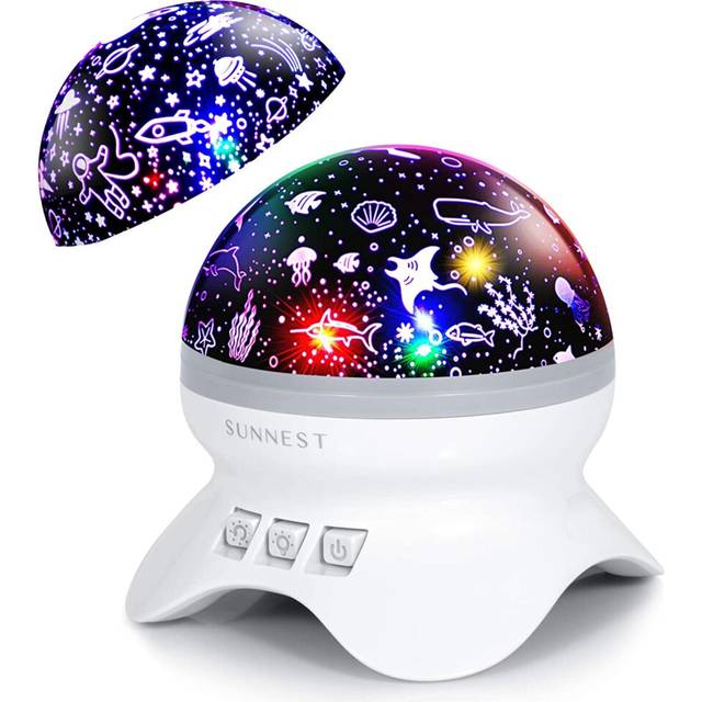 SUNNEST Baby Night Light Kids Projector, Starry Sky Lights Lamp 360 Degree Rotating Space and Ocean Themes With 8 Lighting Modes, Star Projector Gifts