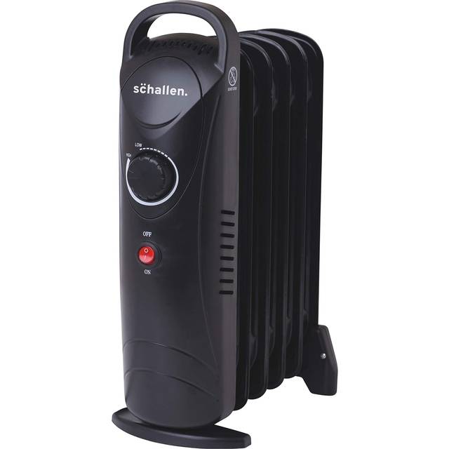 Portable Electric Slim Oil Filled Radiator Heater with Adjustable Temperature Thermostat - Black - One Size