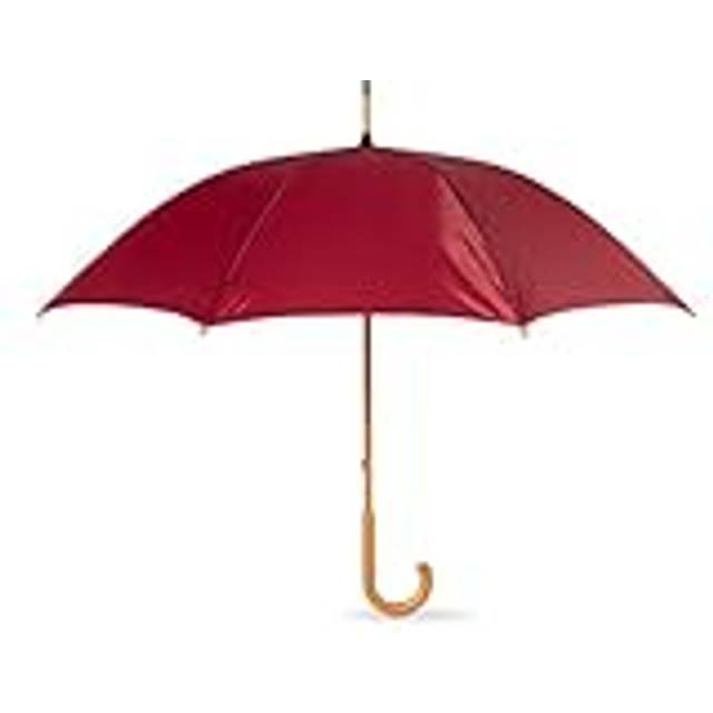 "eBuyGB Manual Wooden Crook Handle Classic Umbrella, Burgundy, 41.5"""