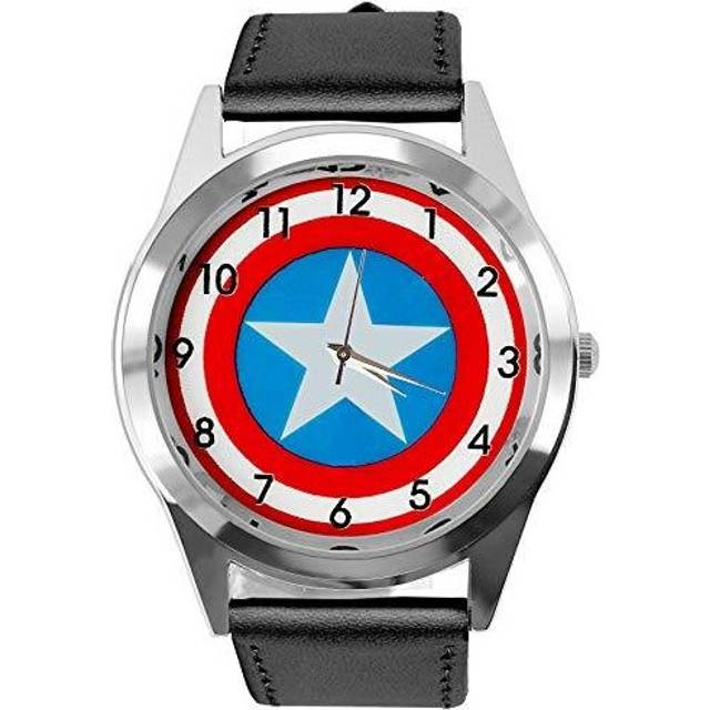 New Fashion Kid WG07 Marvel Captain America Super Hero Metal Watch Child Boy Xmas - Black