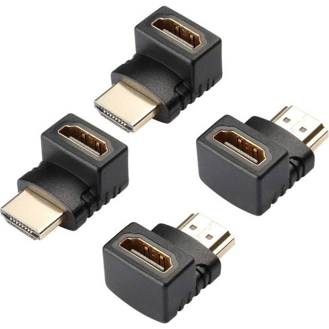 (#A) 1080p HD-MI Male to Female Adapter Right Angle Extender Gold-Plated 90 Degree and 270 Degree HD-MI Cable Connector