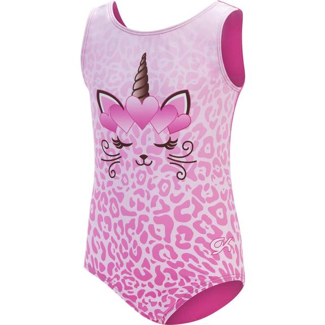 GK Stars Gymnastics & Dance Leotard for Girls and Toddlers - Activewear One Piece Outfit in Fun Colorful Prints (Toddler, Caticorn Queen)