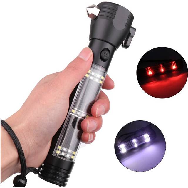 XANES 1290A XPE White Light + Red Light USB Rechargeable Flashlight Built-In 1800mAh Battery Mini LED Flashlight