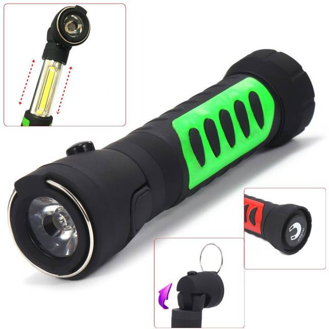 XANES CL13 Hidden Stretchable COB Light + 90 Rotated Head Light Magnetic Tail LED Flashlight