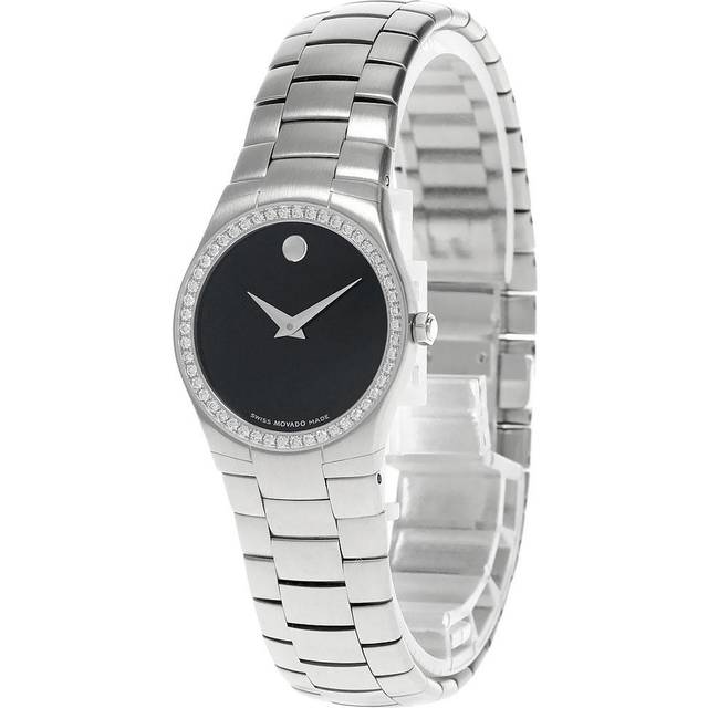 MOVADO Strato 26MM Black Dial Diamond Bezel Women's Watch 0605611 - 26 mm