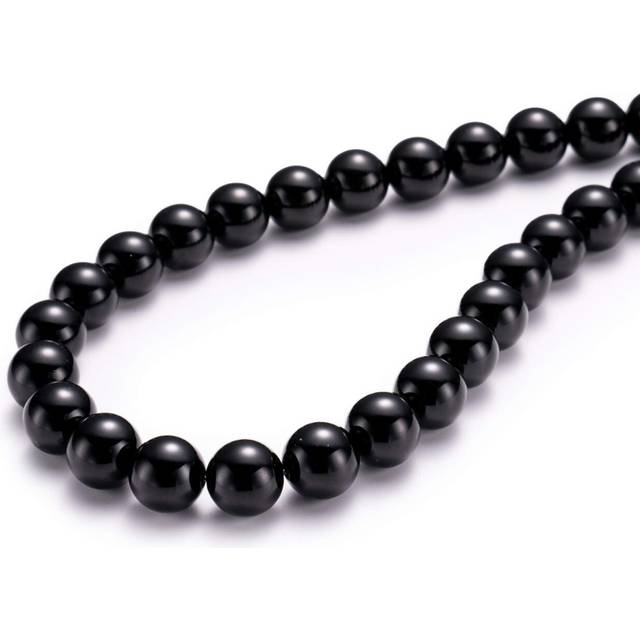 BEADIA Natural Black Onyx Stone Round Loose Semi Gemstone Beads for Jewelry Making 6MM 61PCS