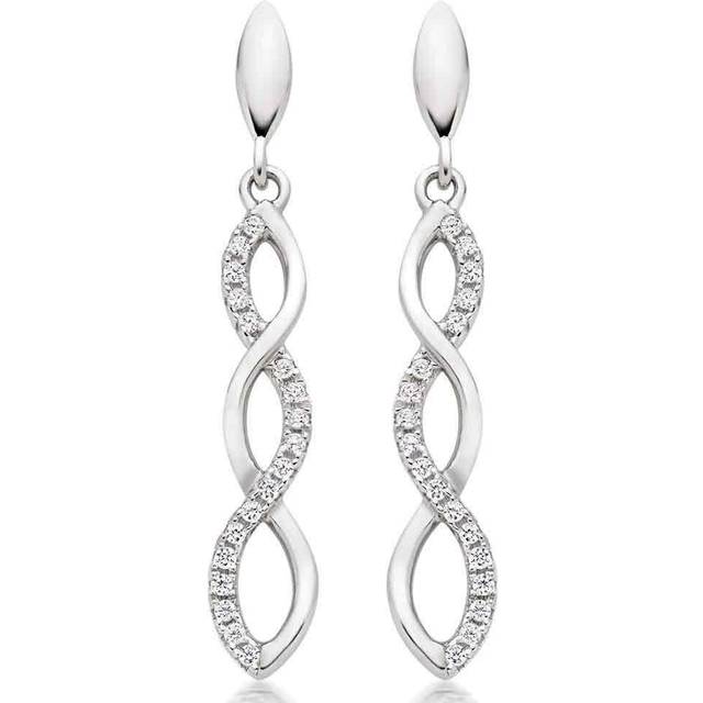 Silver Cubic Zirconia Infinity Drop Earrings