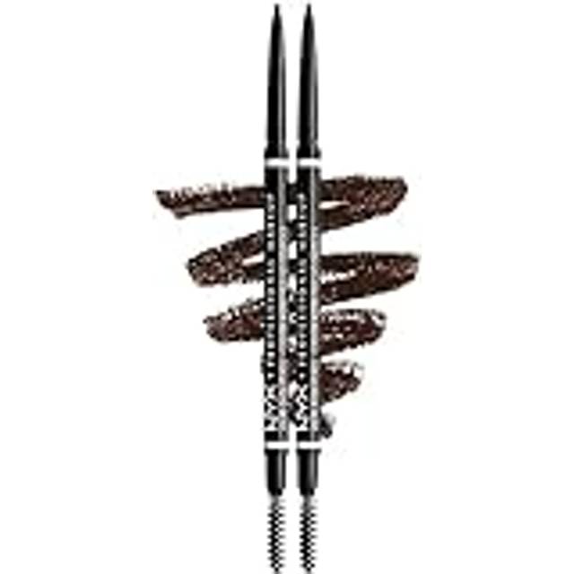 NYX NYX Professional Makeup Micro Brow Pencil Doppelpack, Doppelseitig mit ausdrehbarem Augenbrauenstift und Bürstchen, Vegane Formel, Farbton: Espresso
