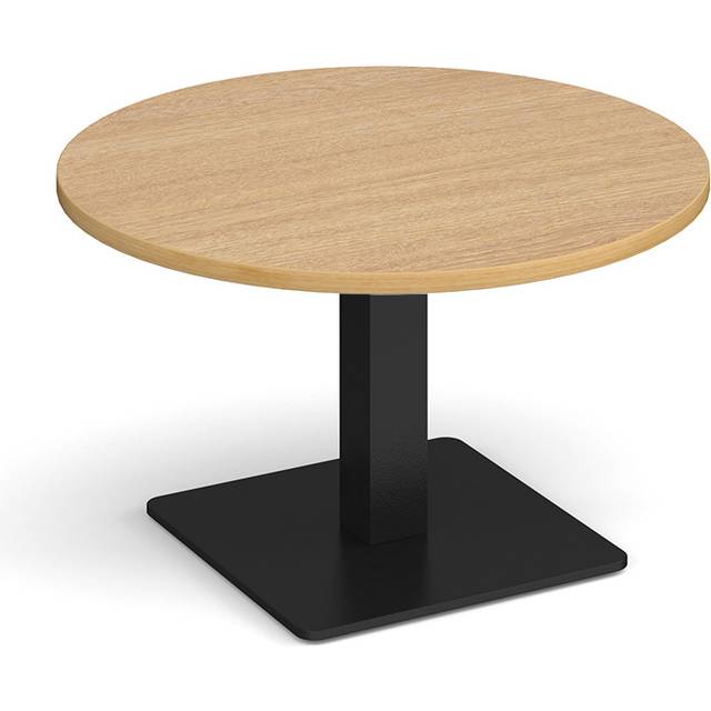 Brescia Circular Breakout Coffee Table with Square Black Base – Oak