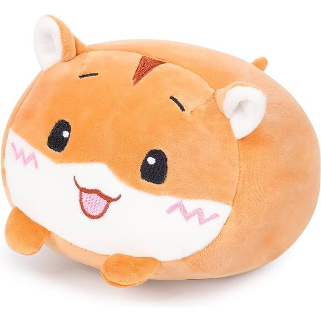 8inch Cute Yellow Hamster Plush Stuffed Animal Cylindrical Body Pillow,Super Soft Cartoon Hugging Toy Gifts for Bedding Kids Sleeping Kawaii Pillow