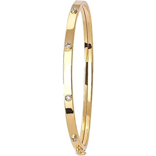 9ct Yellow Gold Baby Bangle with Zirconia Stones - BN357