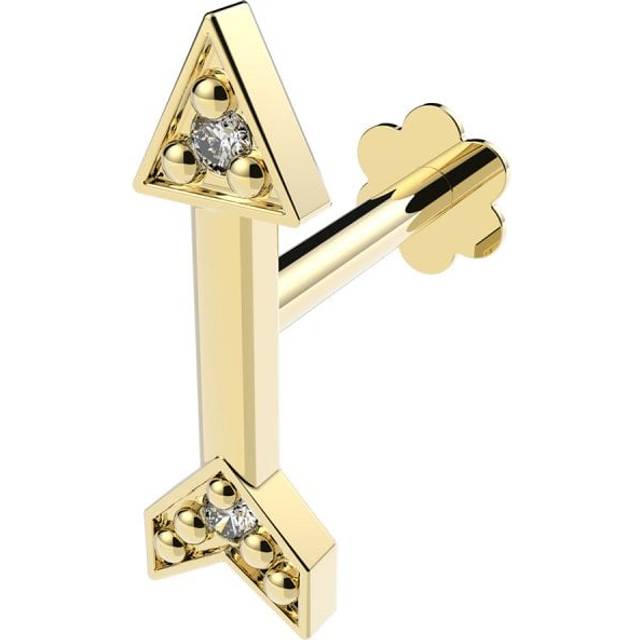 9ct Yellow Gold Zirconia Arrow Cartilage Labret ES2036