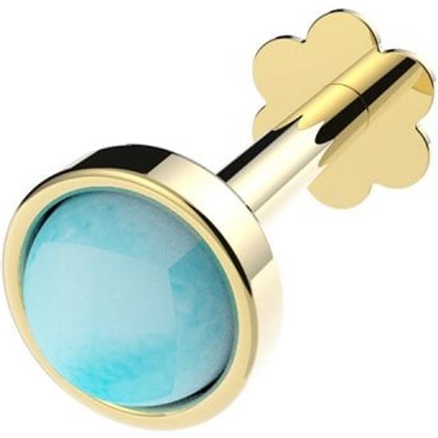 9ct Yellow Gold Turquoise Stone Cartilage Labret ES2046