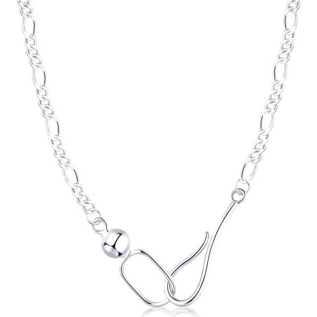 Sterling Silver Rhodium Plated Link Necklace ERLN009