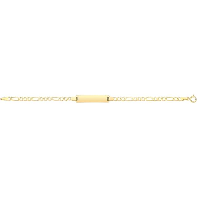 9ct Yellow Gold Figaro Babies Id Bracelet 6 Inch BR238