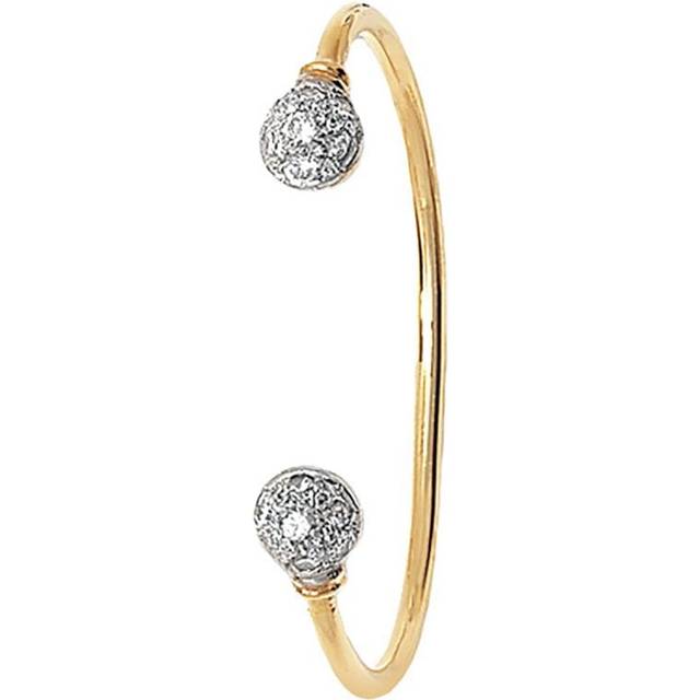 9ct Yellow Gold Baby Torc Bangle with Zirconia Stones