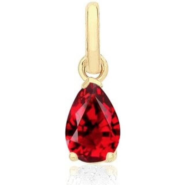 9ct Yellow Gold Pear Shaped Ruby Red Zirconia Pendant PN1352R