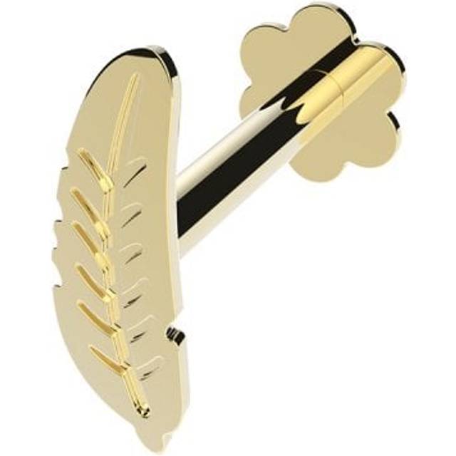 9ct Yellow Gold Plain Feather Cartilage Labret ES2047
