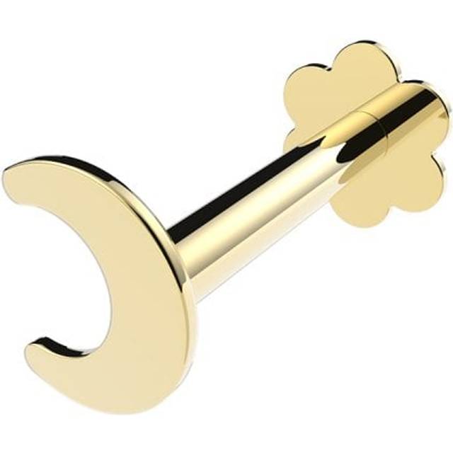 9ct Yellow Gold Plain Moon Cartilage Labret ES2033
