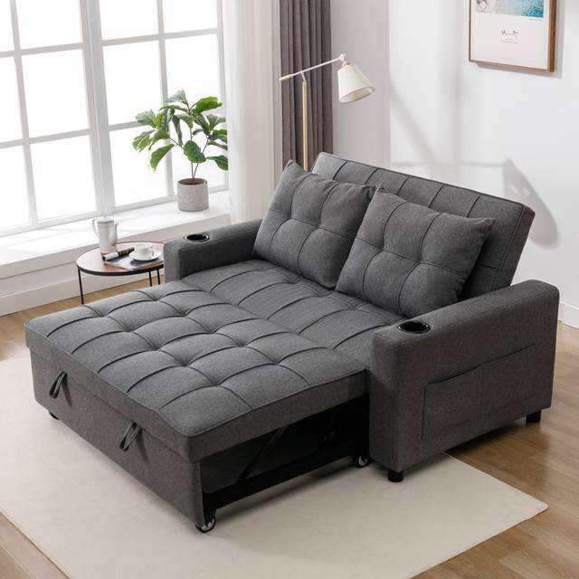 Aryel 2-Seater Sofa Bed - Grey (91cm H X 157.5cm W X 87cm D)