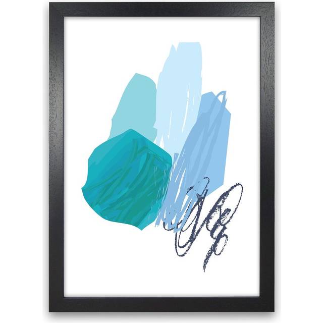 Blue Palette Drawings by Pixy Paper - Graphic Art - Black Framed (29.7cm H x 21cm W x 3cm D)