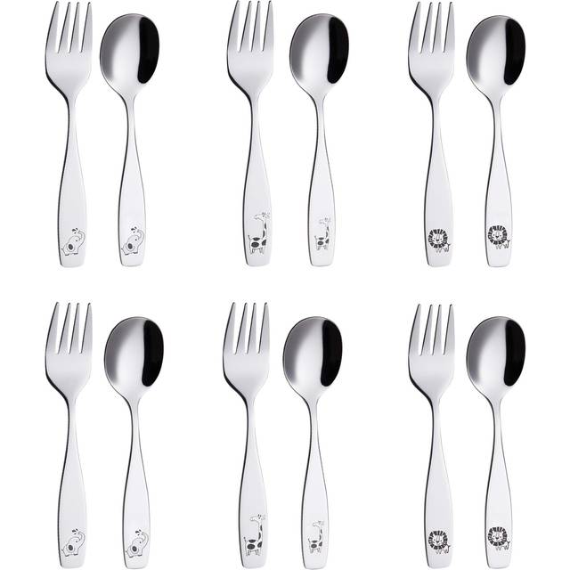 ANNOVA Kids Silverware 12 Pieces Children's Safe Flatware Set Stainles