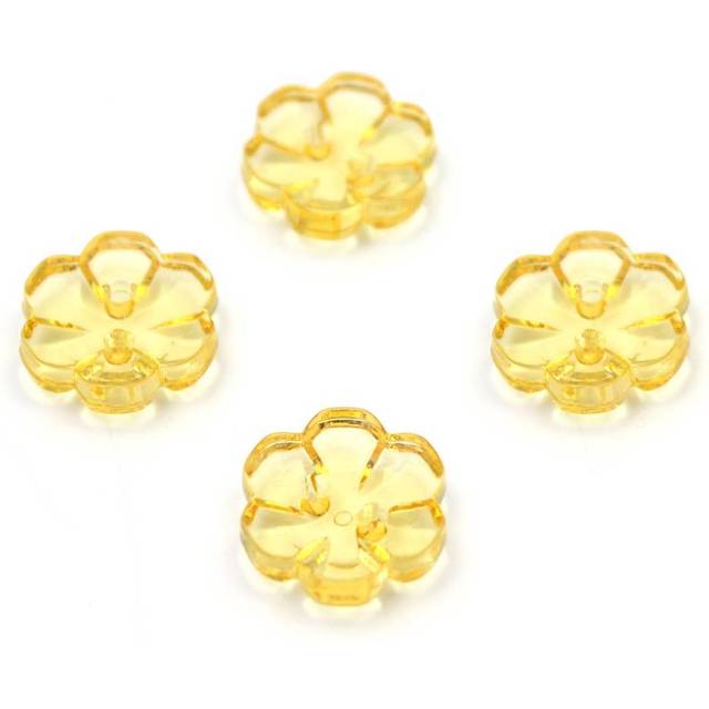 Hemline Plastic Flower Buttons Yellow