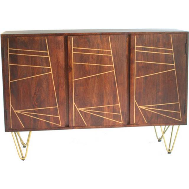 Verty Furniture - Large Sideboard with 3 Doors Dallas Dark Mango - Dark Wood