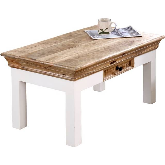 Alfie Coffee Table with Drawer - Mango Wood - L50 x W85 x H40 cm