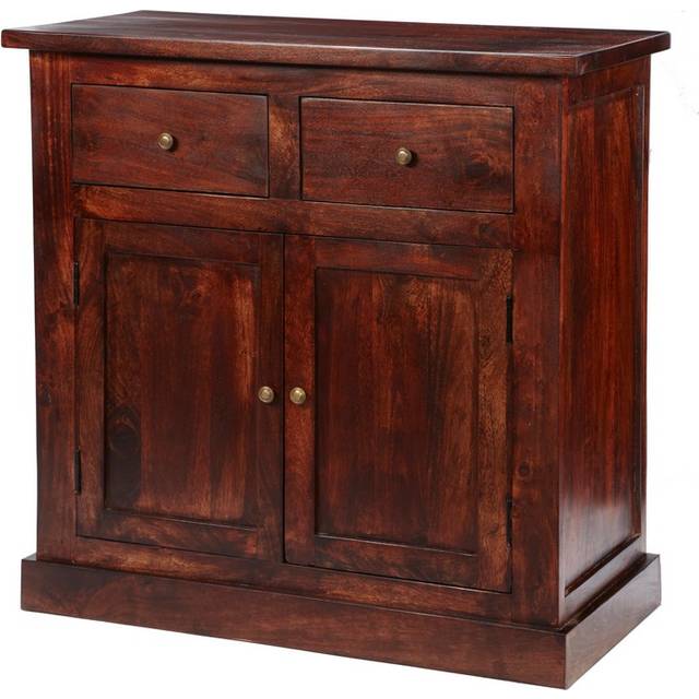 Jaipur Dark Mango 2 Door Sideboard - Solid Mango Wood - L50 x W90 x H90 cm