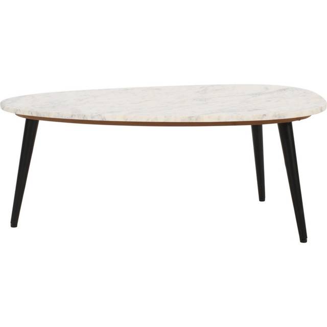 Opal Coffee Table with White Marble Top and Metal Legs