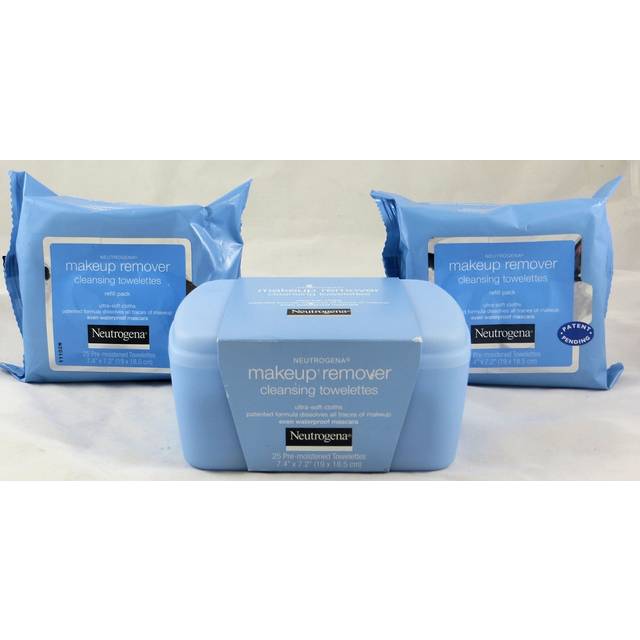 Neutrogena Makeup Remover Cleansing Towelettes Combo Pack  1-25 Count Tub  Plus 2-25 Count Refills