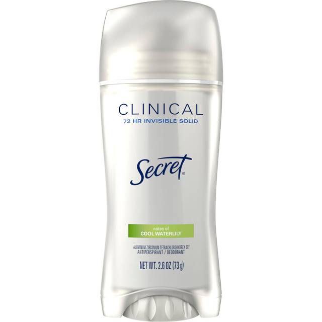 Secret Deodorant and Antiperspirant Clinical Strength for Women  3X Stress Sweat Protection  PH Balancing Minerals  Invisible Solid  Cool Waterlily Sc