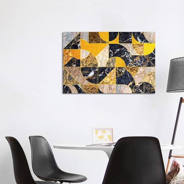 Geometric Marble I - Horizontal by Tenyo Marchev - Wrapped Canvas Art Prints (66.04cm H x 101.6cm W x 1.905cm D)