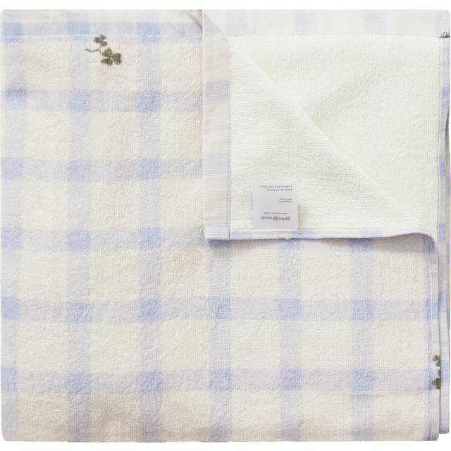 Garbo&Friends Gingham Sorrel Blue Terry bath towel 100x150 cm