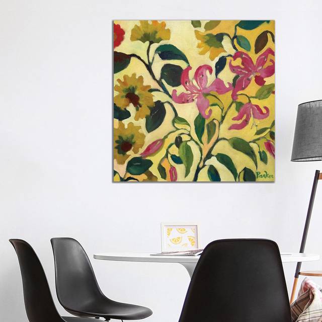 Pink Lilies by Kim Parker - Wrapped Canvas Print (93.98cm H x 93.98cm W x 3.81cm D)