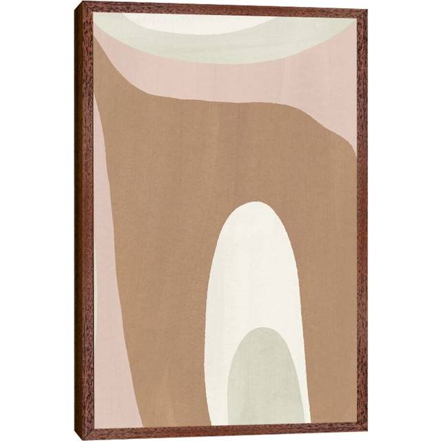 Elegant Abstraction VIII by Nadia Hassan - Painting Print on Canvas - Classic Brown Wood Framed (152.5 cm H x 101.5 cm W)