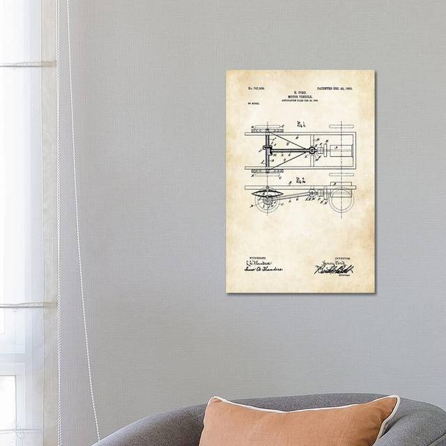 Henry Ford Model T (1903) by Patent77 - Wrapped Canvas Art Prints (66.04 cm H x 45.72 cm W x 1.91 cm D)
