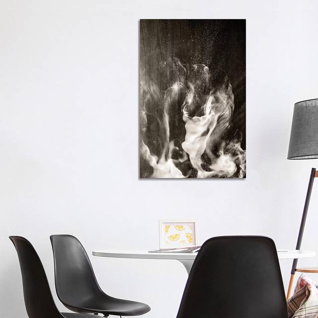 White Smoke Art Textured Background - Wrapped Canvas Painting (101.6cm H x 66.04cm W x 1.91cm D)