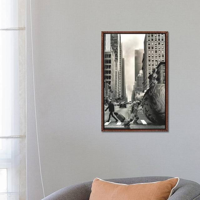 Struggle Is Real by Rob Hakemo - Graphic Art Print on Canvas - Classic Brown Wood Framed (66.04 cm H x 45.72 cm W)
